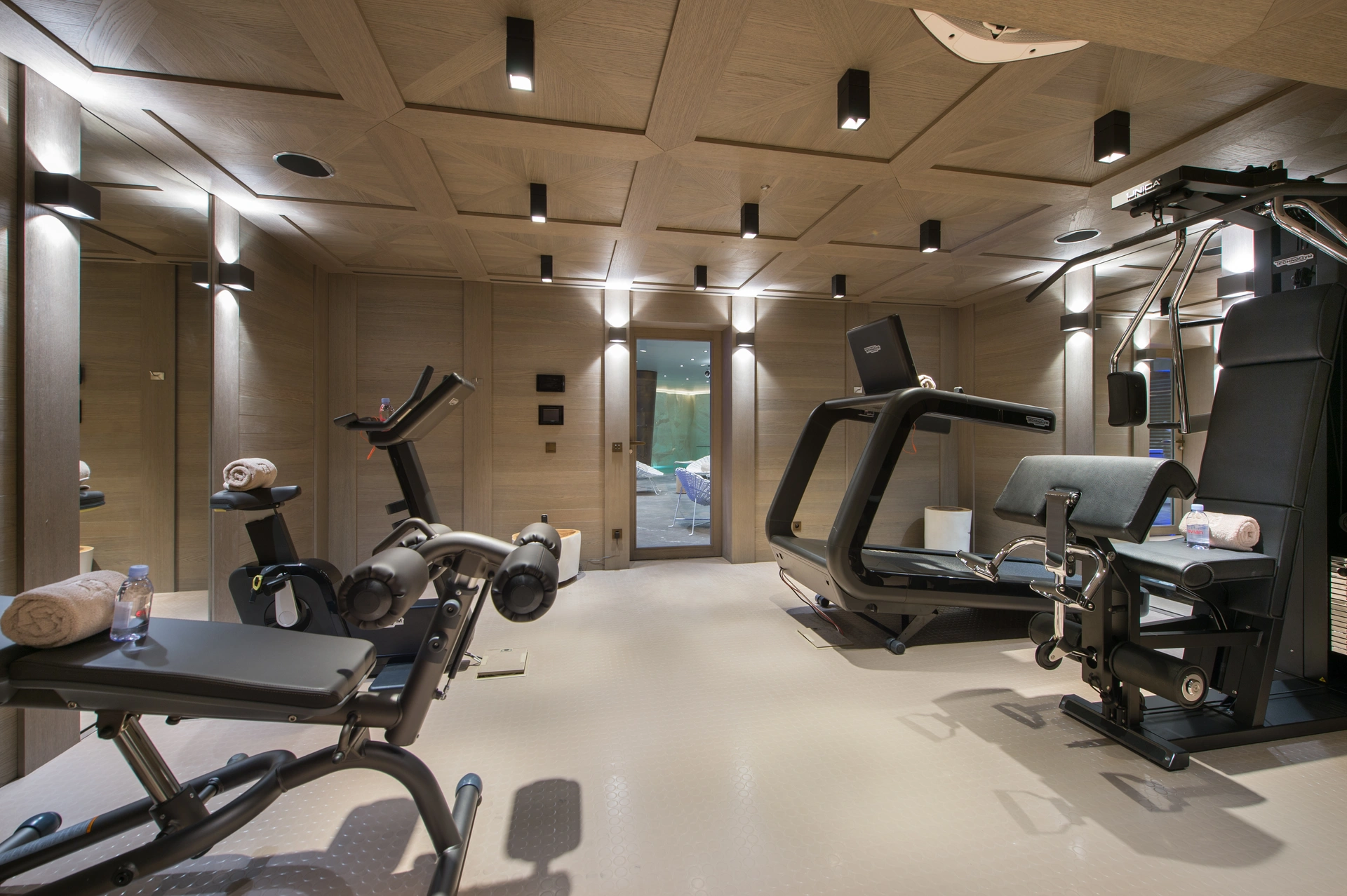 Private fitness room with Technogym equipment